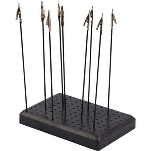 9 x 14 Holes Painting Stand Base with 10Pcs Metal Alligator Clip Stick Modeling Tool Set Toys Hobbies Accessories