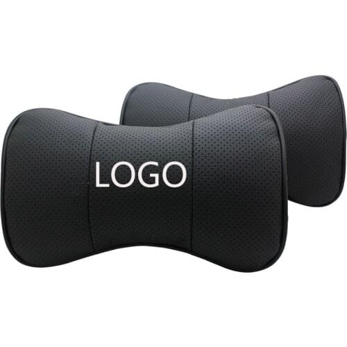 Car Neck Pillow Genuine Leather Seat Headrest Pillows Cushion For Renault BMW Toyota Nissan Volkswagen Mazda Hyundai Honda Kia
