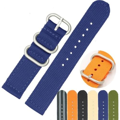 NATO Nylon Watch Strap Stainless Steel Ring Buckle Nylon Watch Band Nylon Weave Watchband 18mm 20mm 22mm 24mm