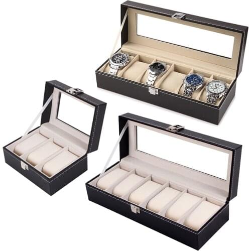 2/3/6 Grids Watch Box PU Leather Watch Case Holder Organizer Storage Box for Quartz Watches Jewelry Boxes Display Best Gift
