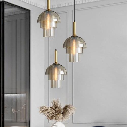 Nordic Postmodern Led Glass Pendant Lamp Apply to Restaurant Apartment Living Room Vintage Industial Deco Style Indoor Luminaire