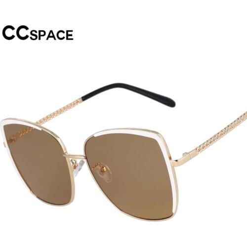 53190 Big Size Square Ladies Sunglasses Golden Chain Legs Decorative Vintage Womens Shade UV400