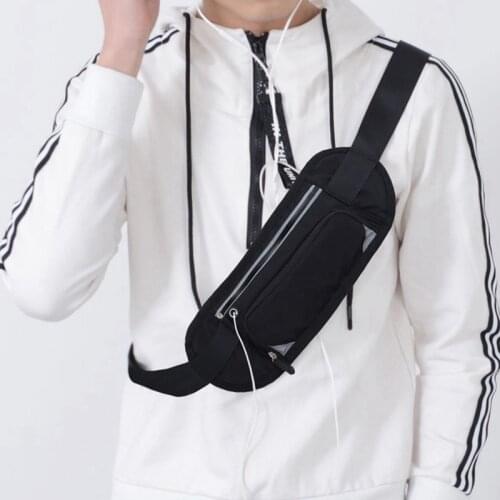 Running Waist Water Bottle Bags Fanny Pack Water Kettle Holder and Earphone Outlet Black Zipper Phone Bag Waist Bag