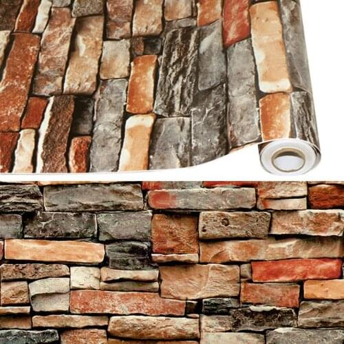 Brick Pattern Waterproof Wallpaper Retro Self-Adhesive Wall Stickers Restaurant Bar Contador Background DIY Wall Decoration