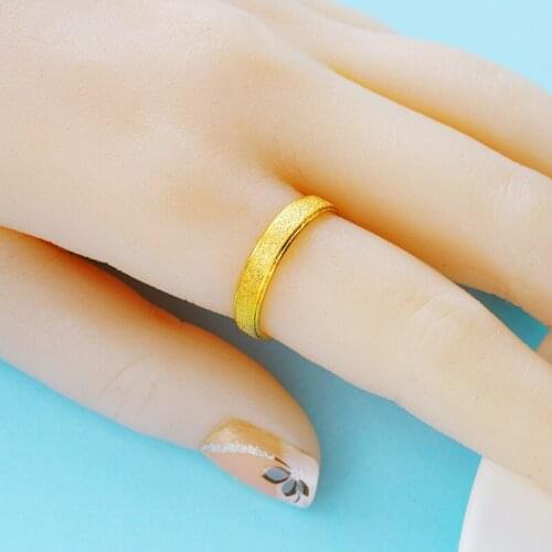 Female Frosted Ring Fashion 18K Gold Big Round Ring Promise Love Engagement Rings For couple