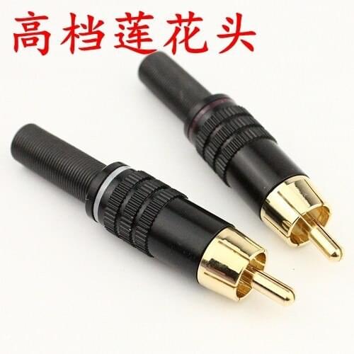 20pcs Copper RCA Plug Audio Male Connector with Metal Spring Connector Red and White