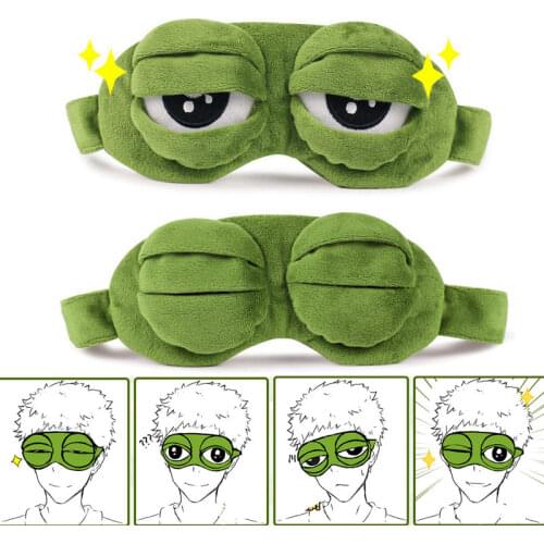 3D Cartoon Sleep Mask Frog Eye Cover Eye Blindfold Sleeping Make Kids Adult Fun