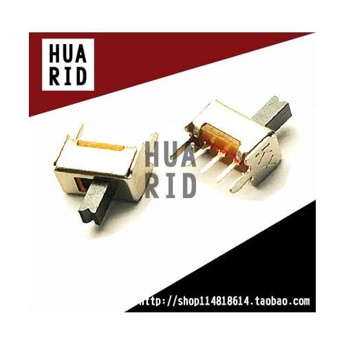 50pcs/SS12D07 vertical Small Toggle switch Bracket 3 Pin 2 files Slide switch 1P2T VG4 Handle high 4MM
