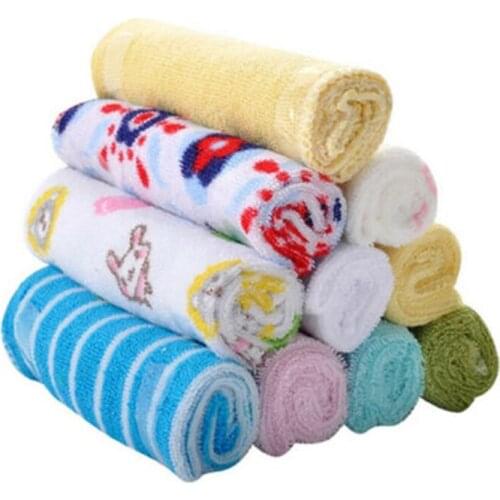 8Pcs Soft Newborn Bath Towel Wipe Cloth Washcloth Babys Infant Bathing Feeding