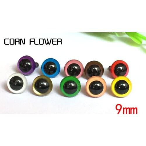 Free shipping!! 100pcs/lot High quality, smooth and bright mixed color safety toy eyes--9mm