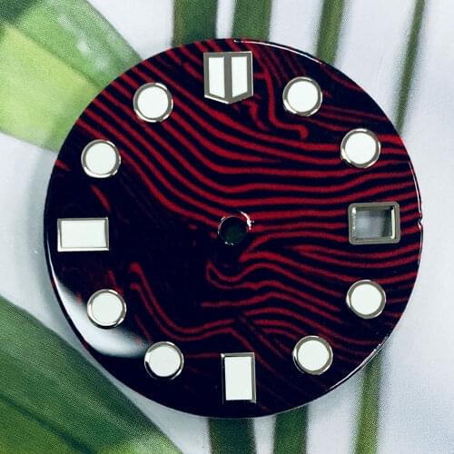 Watch dial NH35/MH36 literal accessories modified 28.5mm unique automatic movement, luminous assembly enamel red