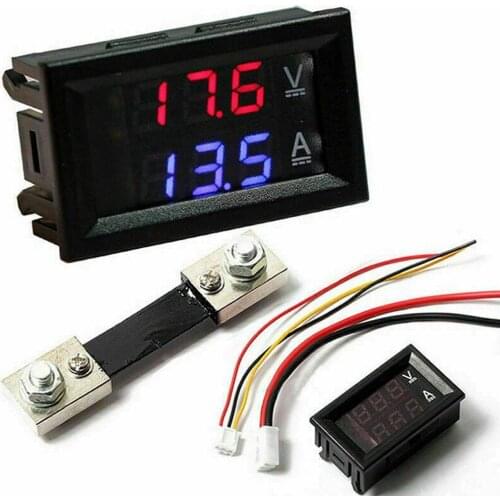 Current And Voltmeter DC0-100V 1A 10A 50A 100A LED Digital Voltmeter Ammeter Auto Car Dual LED Display Current Meter Tester