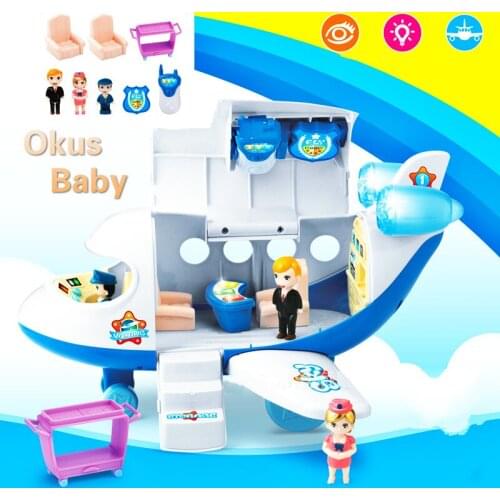 Music Simulation Track Inertia Childrens Toy Aircraft Large Size Passenger Plane Kids With Model set