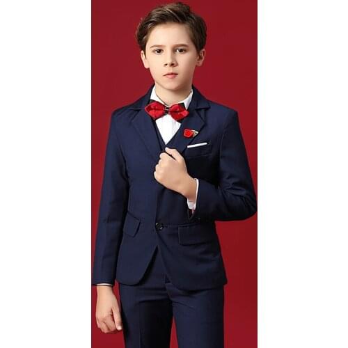 Boys Suits Child Blazers suit (jacket pant vest) teen Boys Prom Suit Kids Costumes Slim Boy Kids Suit Custom Made