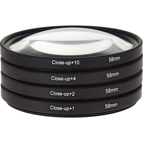 FW1S 58MM Macro Close Up Lens Filter Kit +1 +2 +4 +10 For Canon EOS 650D 600D 18