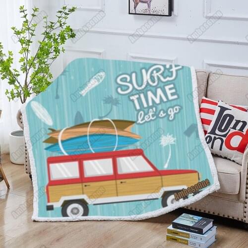 Surf Time Printing Blanket Summer Blankets Kids Adult Blankets For Beds Sofa Throw Blanket Outdoor Picnic Blanket Custom Blanket