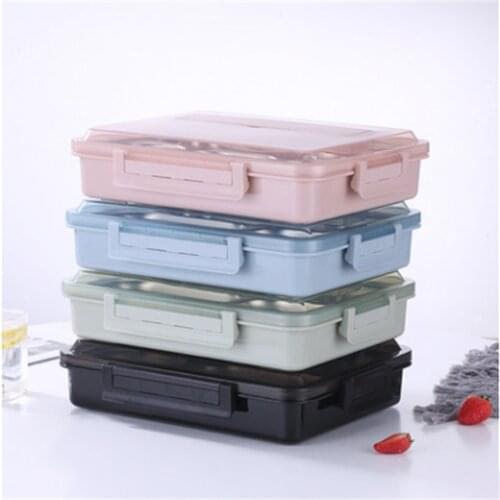 Portable Lunch Box Stainless Steel Tableware Set With Insulated Separator Sealed Plates Office Worker Student Bring Tableware