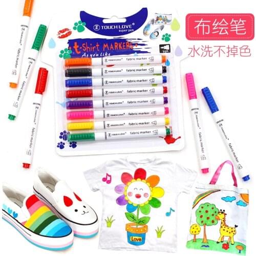 Art Supplies Fabric Drawing Graffiti DIY Pen Set 8 Colors T-shirt Markers