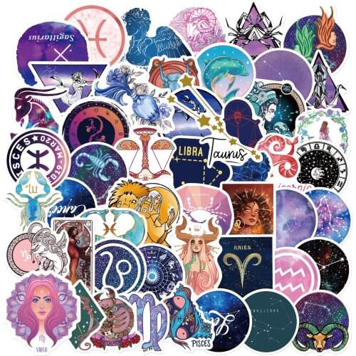 10/50/100Pcs Cartoon Constellation Stickers Galaxy Sticker For Waterproof Skateboard Guitar Suitcase Laptop Graffiti Kids Toy