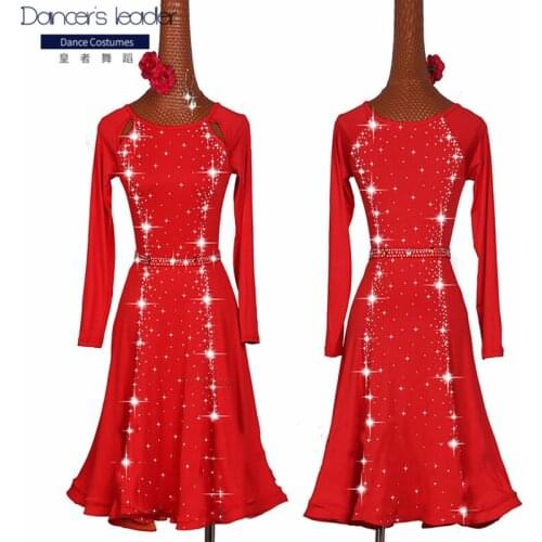 2020 New Latin Dance Dress Competition Dress Costumes Skirt Performing Dress Sparkly Rhinestones Adult Customize Children