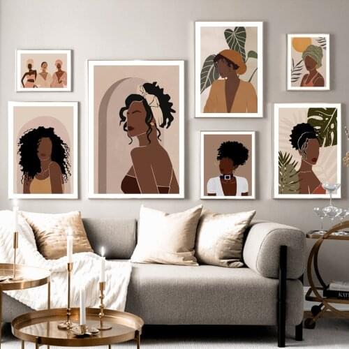 Boho Bowl Female Portrait African Woman Nordic Posters And Prints Wall Art Canvas Painting Wall Pictures For Living Room Decor