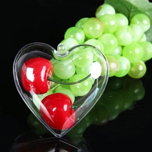 Clear Fillable Heart Baubles Plastic Wedding Favours Christmas Decoration Love New Fashion Xmas Decor Home DIY Gift 2