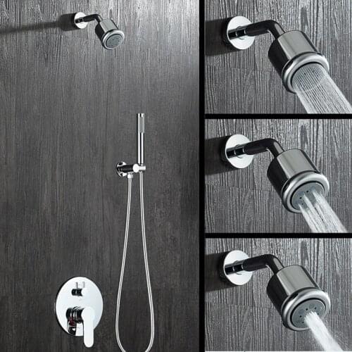 Bathroom Faucet Shower Set Wall Mounted Mixer Water Taps Rainfall Shower Heads Bathtub Shower System Set Top and Hand Spray Mode