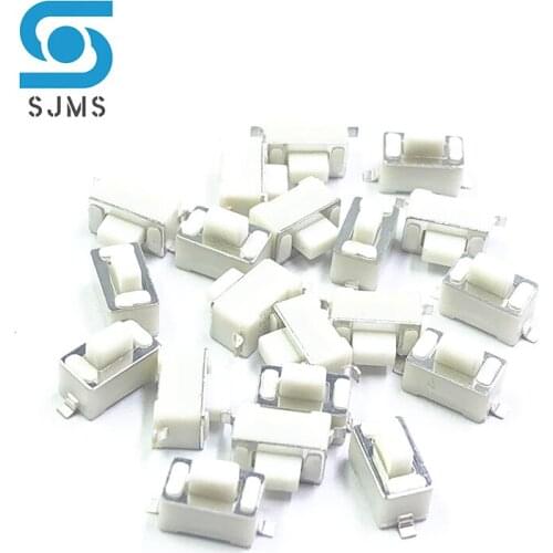 20/50100PCS 3*6*4.3 5 mm 2pin SMD Tact Switch Push Button White / Black Button 3x6x4.3H 5H 3*6*5 mm Tactile Micro Touch Switch
