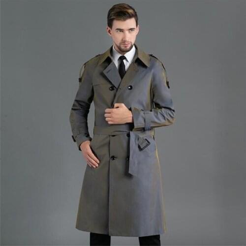 Mens trench coats chaqueta hombre khaki man long coat men clothes loose double breasted overcoat long sleeve big size S - 4XL