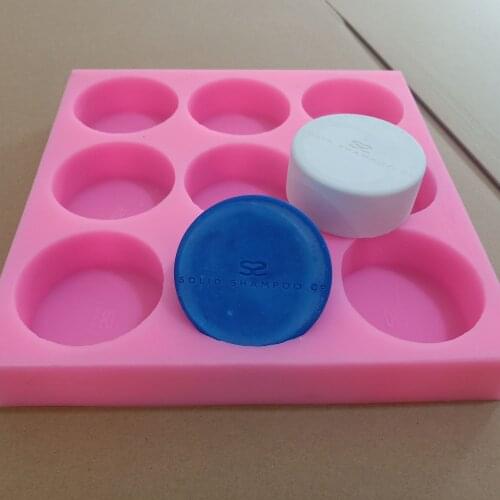 Solid Shampoo Custom Mold Round Shaped with Personalized Logo Name 9Cavity Customize Soap Bar Silicone Mold Bath Bomb Mold