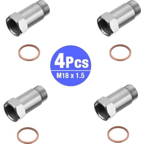 2pcs/4pcs Oxygen Sensor Extension Adapter M18X1.5 CEL FIX BUNG O2 Threaded Oxygen Sensors Car Fix Check Engine Light Eliminator