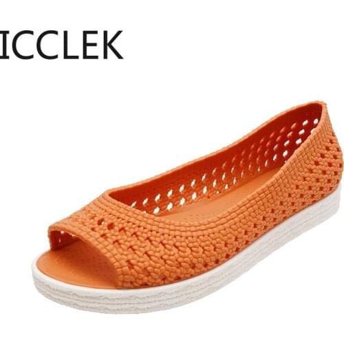 Women Fashion Comfortable Soft Jelly Flat Shoes Lady Waterproof Flats Cute Sweet Shoes Zapatos Planos De Mujer