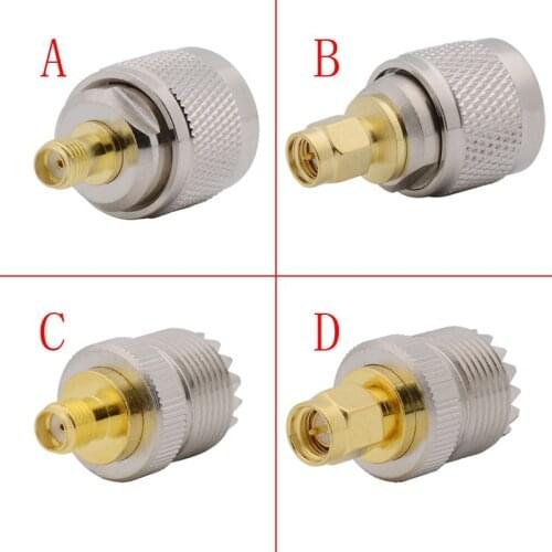 1Pcs UHF PL-259 Male SO-239 Female to SMA Male Female RF Connector Straight UHF-SMA Coaxial Adapter Test Converter