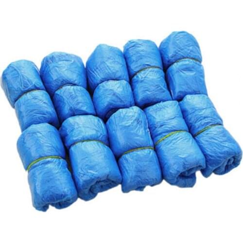 100Pcs Non-Slip Plastic Disposable Shoe Covers Cleaning Protective Overshoes Blue Women Men Shoes Cover for Hotel
