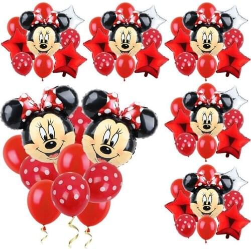 13Pcs Disney Mickey Minnie Mouse Party Balloons Mickey Balloon Baby Shower Birthday Party Decorations Kids Classic Toys Air Gift