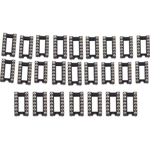 14 Pin DIP/DIL Turned Pin IC Socket Connector 0.3 inch Pitch 25pcs CNIM Hot