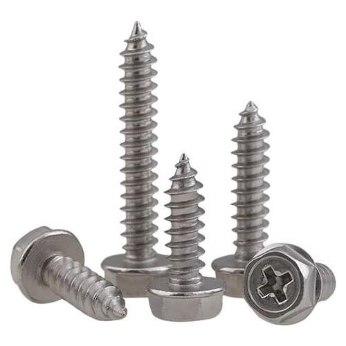 30pcs M5 stainless steel cross hex belt self-tapping screws furniture decorative screw bolts 12mm-25mm length