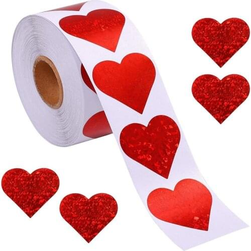 500pcs Heart Red Stickers seal labels Labels stickers scrapbooking for Package and wedding decoration stationery sticker