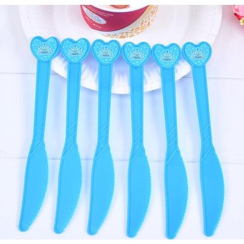 6pcs Cartoon Comic Disposable Party Plastic Knife Knives Kids Birthday Christmas Festival Party Decoration Pudding Cake Supplies