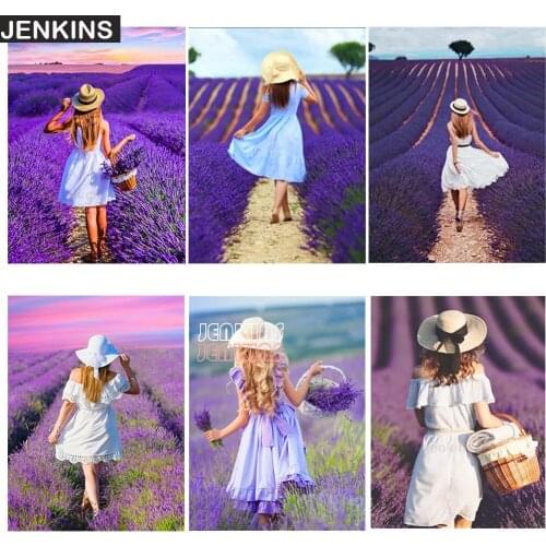 5D DIY Diamond Painting Lavender Girl Painting By Numbers Cross Stitch Personalized Puzzles Gift Home Wall Decor In Bedroom JENK