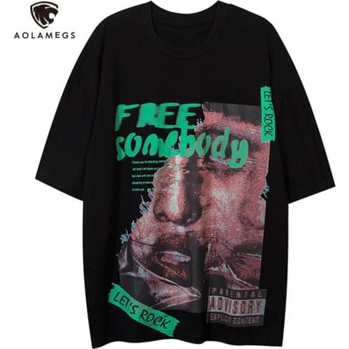 Aolamegs Oversized T-shirt Men High Street Girl Illusion Print Tops Tee Summer O-Neck Harajuku Hip Hop Hipster Streetwear Unisex