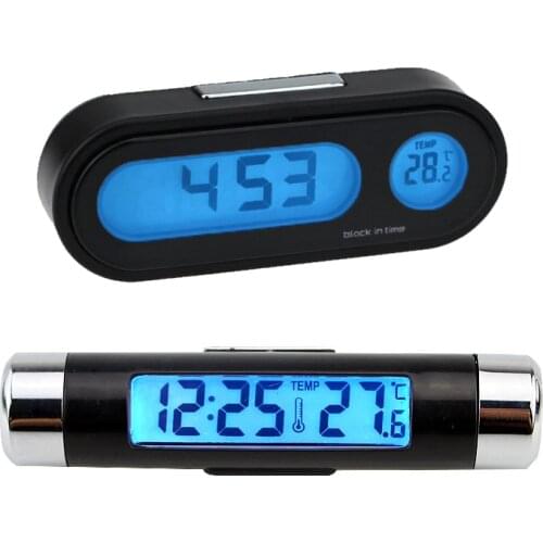 New Car Digital Clock & Temperature Display Electronic Clock Thermometer Auto Watch Thermometer Car Ornaments Clock