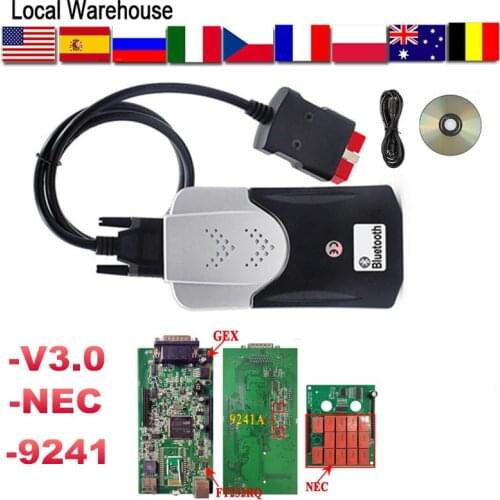 European Warehouse New Vci for Delphis VD Ds150e CDP USB Bluetooth TCS Pro OBDII OBD2 Scanner 2017 R3 Keygen Car Diagnostic Tool