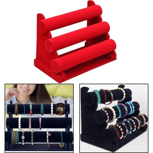 Velvet Jewelry Necklace Bracelet Watch Display Stand Holder Organizer