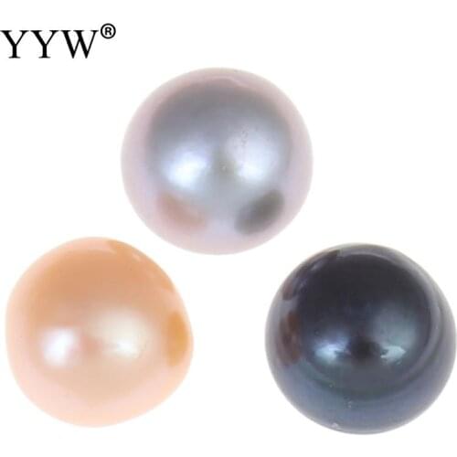 33pairs/Bag Half Drilled Cultured Freshwater Pearl Beads Grade AA Troll Beads Jewelry Making Beads With Hole 7.5-8mm Hole:0.8mm