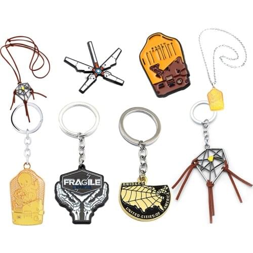 Game Death Stranding Keychain Necklace Dream Catcher Charms Alloy Gift Box Accessories Cosplay For Men Women Bag PendantGift