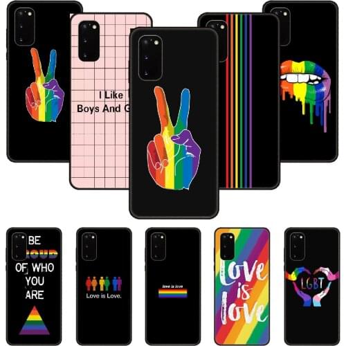 Phone Case For SamSung Galaxy S Note 10 20 7 6 9 8 Plus Edge E Ultra Lite Black Cover Waterproof Tpu Rainbow Gay Lesbian LGBT