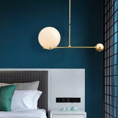 Modern led glass ball led iron luminaria pendente lustre pendente nordic lamp living room lights retro lamp livingroom bedroom