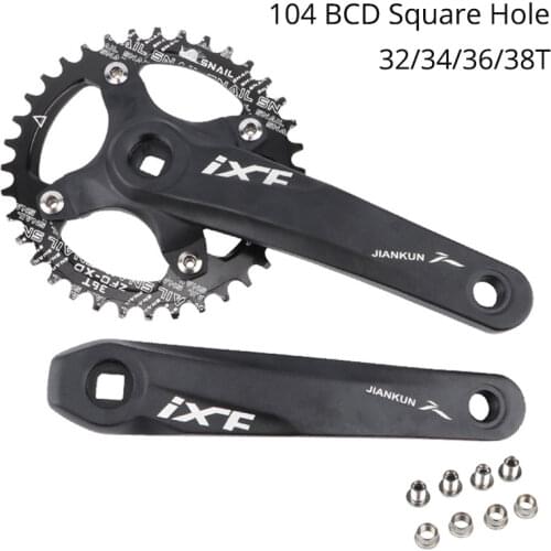 IXF Square Hole Mtb Crank 104 BCD 170mm Crank Arms for Bicycle with 32/34/36/38/40/42T Bike Crankset Narrow Crown Connecting Rod