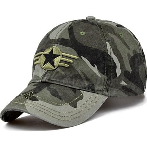 Fashion men hip hop hats Pentagram Cap Top Quality Baseball Caps Camouflage Hunting Fishing Hats Camo snapback Hats Adjustable